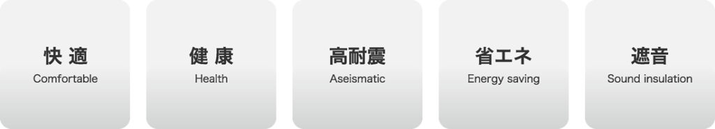 快適 健康 高耐震 省エネ 遮音